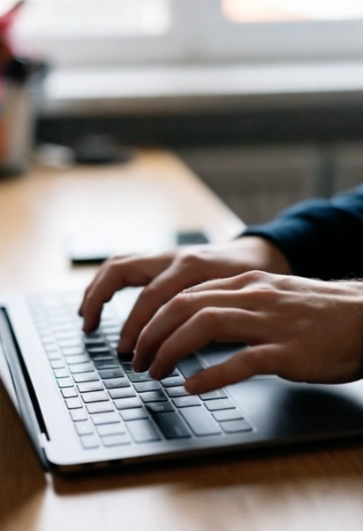 Hands typing on keyboard - managing your website yourself